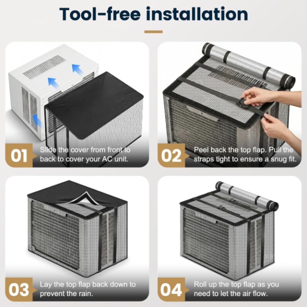 Mesh Mesh Window AC Cover Waterproof Rainproof Cover Outdoor Air Conditioning Cover Outdoor Use