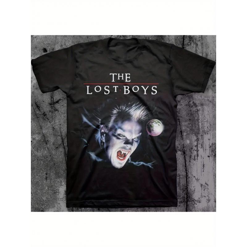 The Lost Boys Gothic Graphic T-Shirt - Edgy Lost Boys Lettering & Iconic Movie Art Print, Unisex Black Tee S-3XL, High-Stretch Soft Breathable