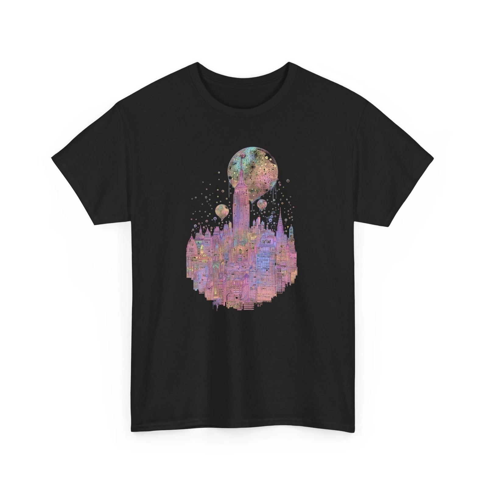 City Skyline T-Shirt | Urban Streetwear Tee | Iridescent City Bubble Shirt 3XL