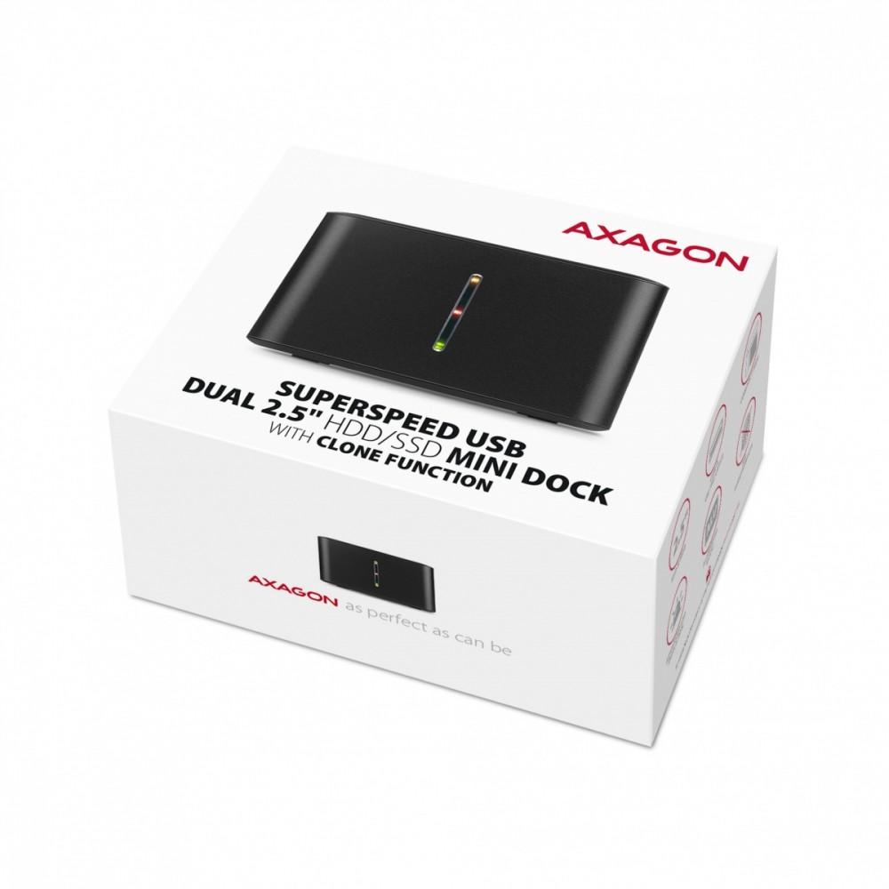 AXAGON ADSA-D25, USB 3. 2. Nesil 1 2xSata 6G 2.5in