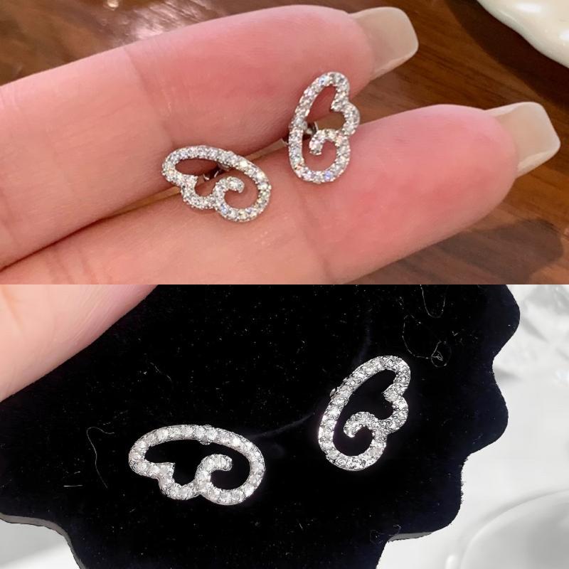 2/3/4Pcs Shiny Silver Color Wing Stud Earrings For Women Girls Luxury Metal Geometric Hollow Earring Jewelry Gifts