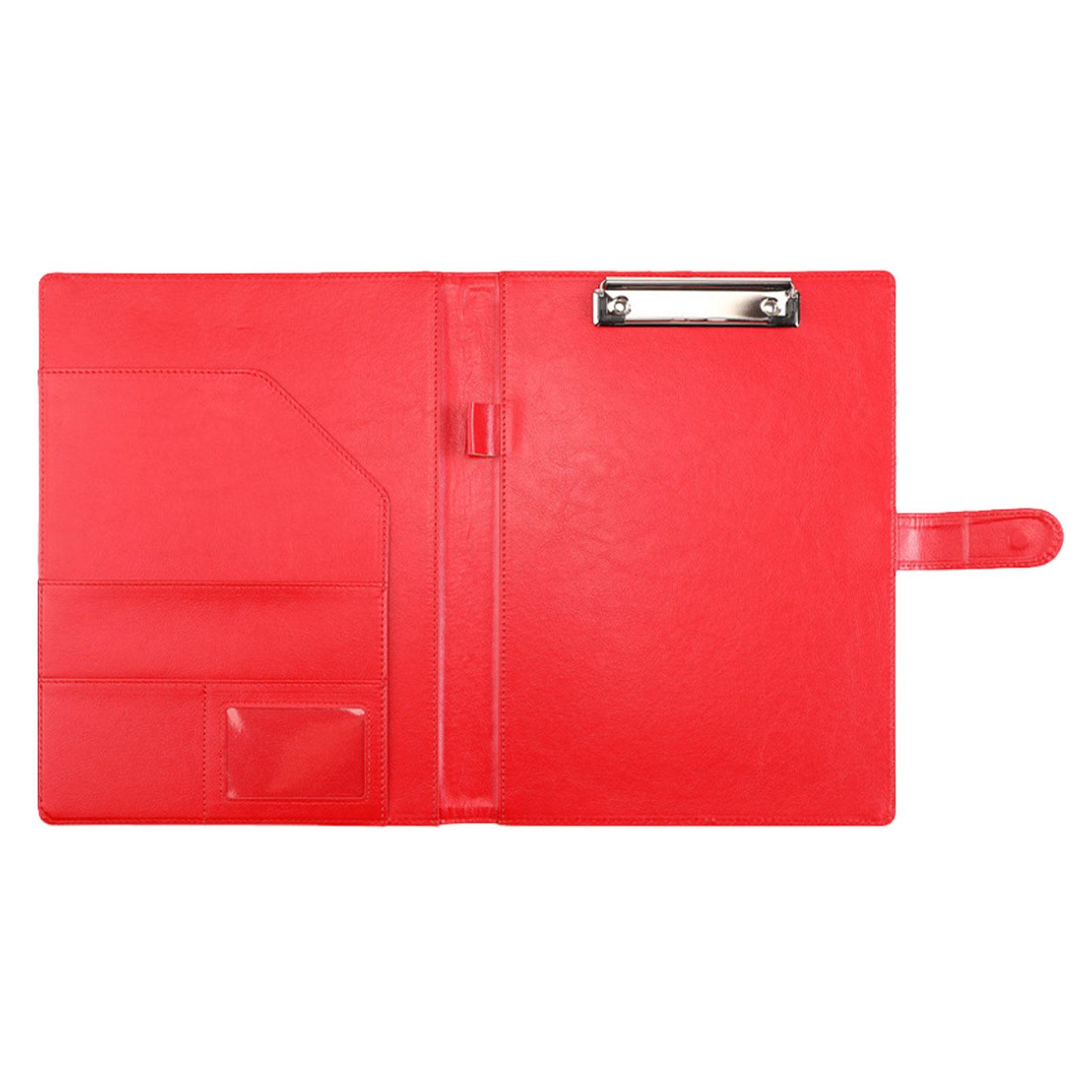 

Elegant PU Leather Document Folder With Secure Magnetic Buckle Closure And Place Sign Ones Name Pen Storage Folder A4 Folder