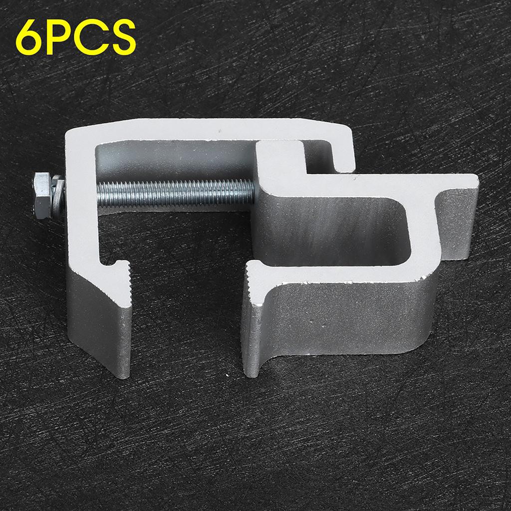 6pcs Truck Retaining Clamps 2in Throat Depth Aluminum Alloy Truck Cap Topper Campers Mounting Clips