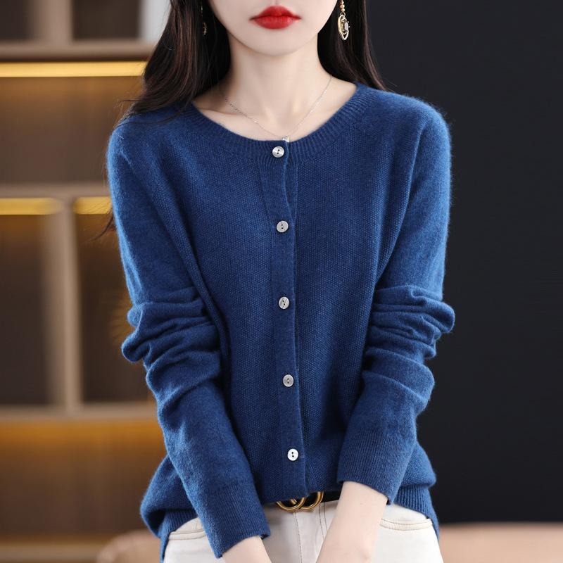 Women Cardigan Super Warm Sweaters O-neck Loose Female Clothes Ladies' Solid Color Knitwear Tops Plus Size
