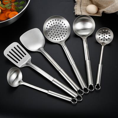 304 Stainless Steel Anti-Scalding Soup Spoon Large Colander Non-Stick Spatula Leaky Shovel Kitchen Accessories