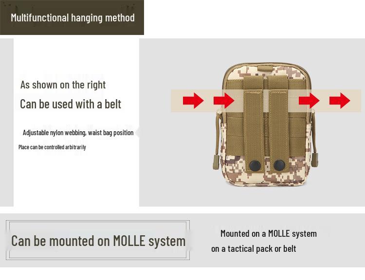 Camouflage Multifunctional Tactical Waist Pack and Phone Storage Bag