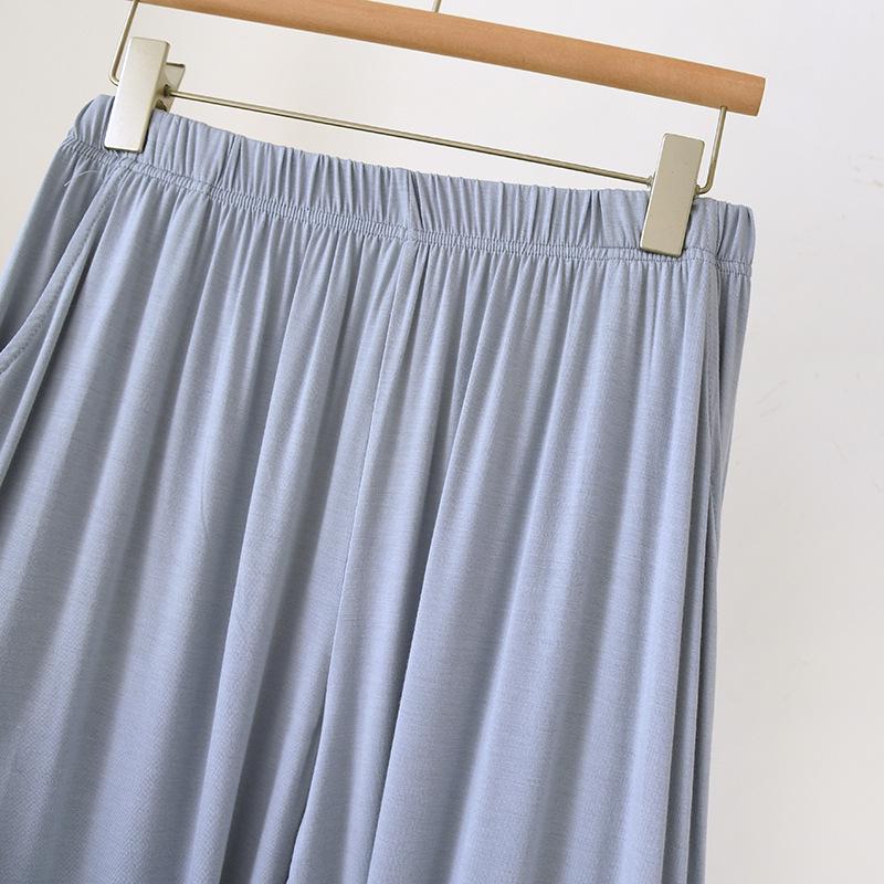 Men’s Casual Modal Pajamas Set: Long Sleeve & Pants with Pockets, Loose Fit, Plus Size, Perfect for Spring and Autumn