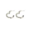 Gold Color Metal Heart Stud Earrings for Women Uneven Unique Geometric Statement Female Fashion Ear Jewelry Party Accessories