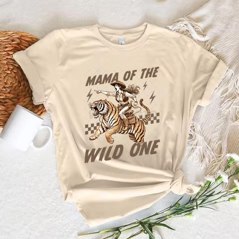 Cowgirl T-shirts Women Summer Short Sleeve T-shirt Funny Mothers Day Retro Clothing Harajuku Cowgirl Fashion Casual Tops Tees