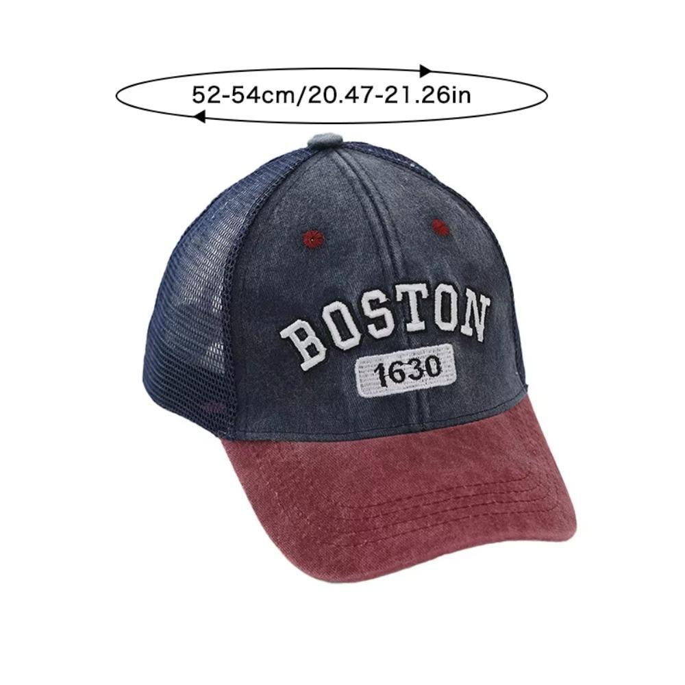 Fashion Mesh Baby Baseball Cap Letter Embroidery Vintage Patchwork Kids Snapback Hat Breathable Sun Protection Sun Hats Summer