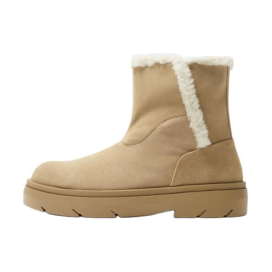 ZARA Chunky Sole Faux Fur Lined Ankle Boots Beige Womens 12050320723 42