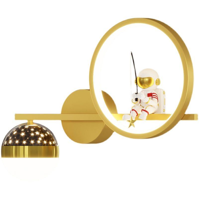 Children's Room Wall Lamp Creative Astronaut Cartoon Astronaut Starry Sky Bedroom Bedside Lamp