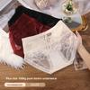 Plus Size Ladies Summer Sexy Lace Hollow Satin Pure Cotton 7A Antibacterial Briefs