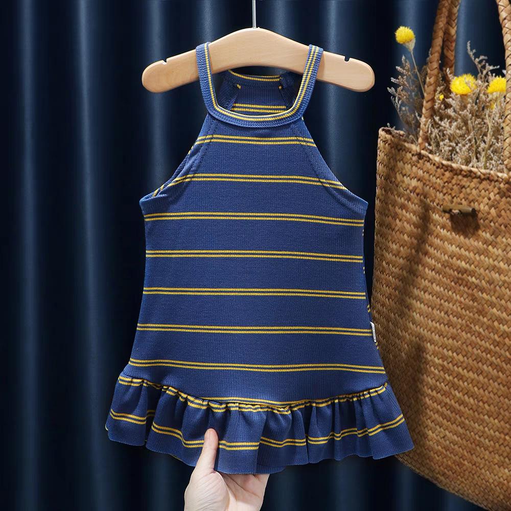 Girls Summer New Chinese Retro Hanfu Qipao Dress Kids Modified Traditional Clothing 80cm