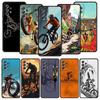 Phone Case for Samsung Galaxy A13 A15 A17 A07 A21S A22 A23 A25 A31 A73 A32 A52 A52S A41 5G Soft TPU Shell Autumu Bike Cycling