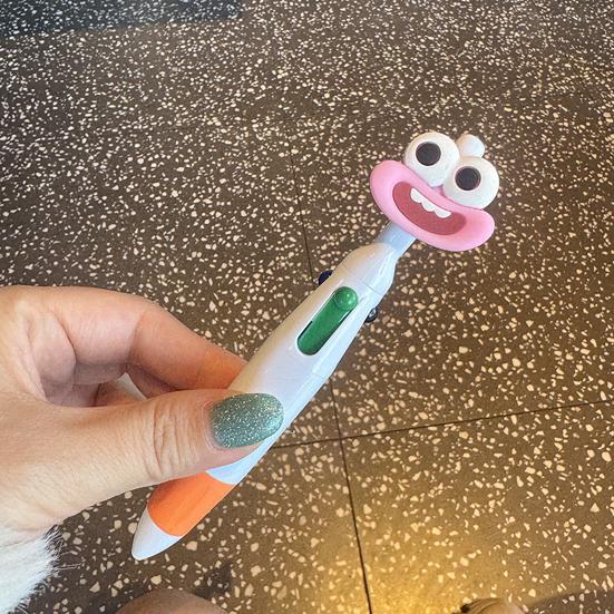 4-in-1 Cartoon Ballpoint Pen Cute Big Mouth Gel Pen with Multi-Color Ink Fun Writing Tool for Students Journaling
