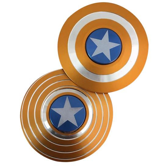 Rund Captain America Spideman Alloy Fingerspiss Gyro Hand Spinner Anti-stress leketøy