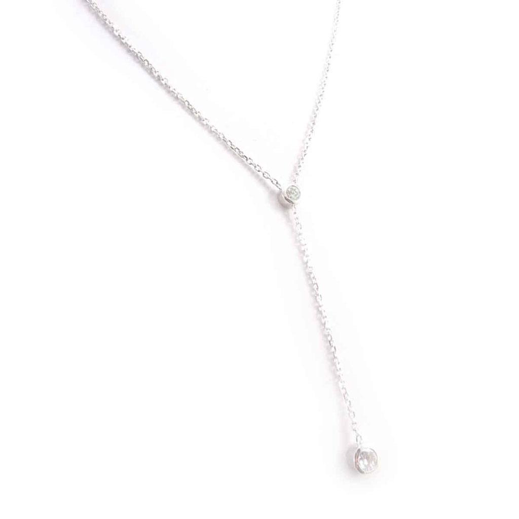 Les Trésors De Lily [C6339] - Collier Argent 'Lucioles' Blanc argenté (rhodié) - 63x6 mm