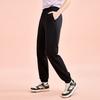 Anta Training Series Solid Color Logo Mid-Rise Straight-Leg Joggers Women Joggers Black 962357303-1