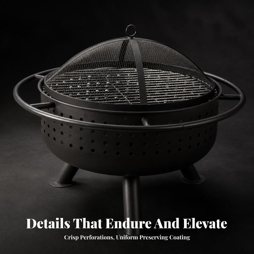 Outdoor Fire Bowl with Cooking Grate Long-Lasting Grill