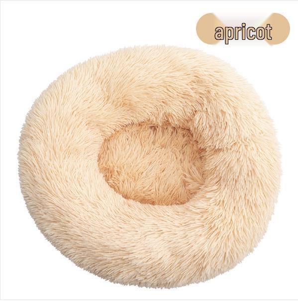 Round Plush Cat & Dog Bed – All-Season Warmth, Multi-Size Options for Small & Medium Pets
