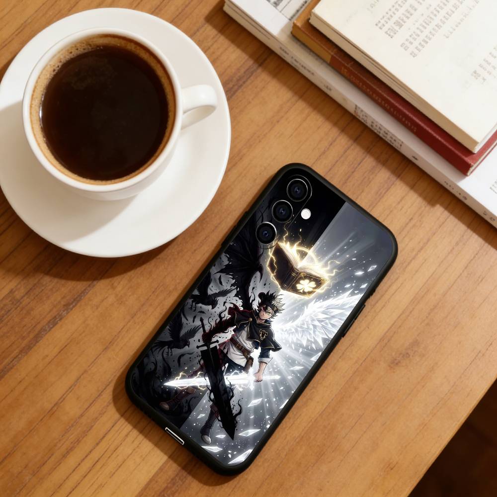 Anime B-Black Clover A-Asta Phone Case For Samsung Galaxy A73,A72,A71,A70,A53,A52,A51,Soft Silicone Black Cover