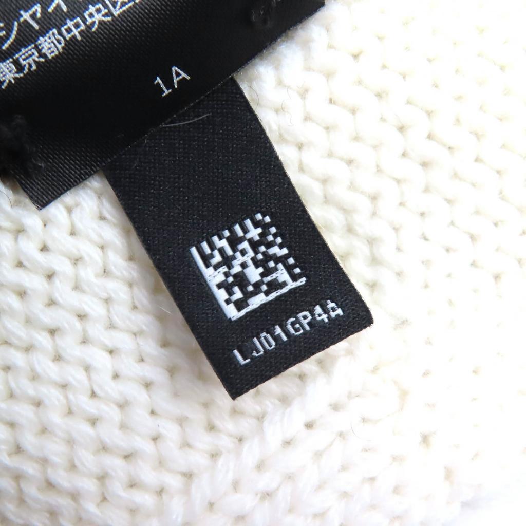 Pristine CHANEL Knit cap COCO Mark Knit hat white cashmere Women AAB112 Used