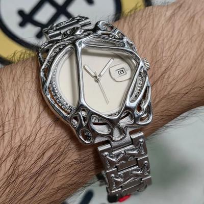Hot Sell Silver Red Unique Style Personalize Quartz Watch Men AAA High Quality Alabaster Fashion Unisex Unique Creative Clock