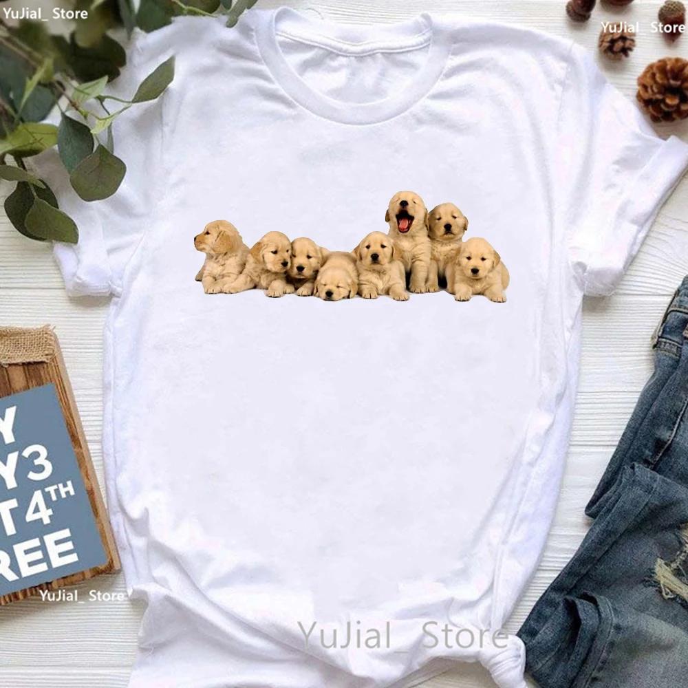 Golden Retriever Hunting Dogs Animal Print T Shirt For Girls Australian Shepherd Dog With Flower Tshirt Unisex Harajuku Shirt