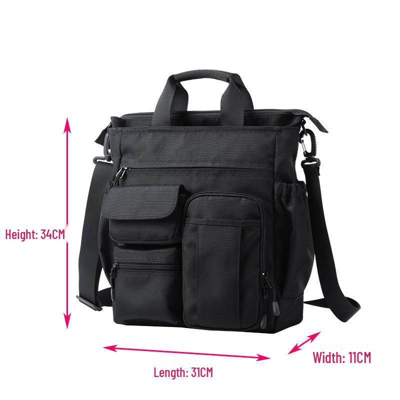 Men s Waterproof Oxford Crossbody/Backpack: Multi-Functional Single-Shoulder Bag for Business Commuting