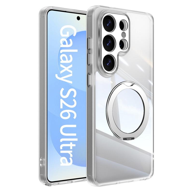 Coque Étui avec Support Anneau Magnétique Pour Samsung Galaxy A57 A37 A17 A56 A36 A26 A16 A06 5G S23 S24 Plus S25 FE Edge S26 Ultra Hybride TPU+PC Coque Arrière Transparente