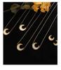 Korean-Inspired Moon White Mother-of-Pearl Jewelry Set: 18K Gold-Plated Titanium Pendant Necklace & Earrings