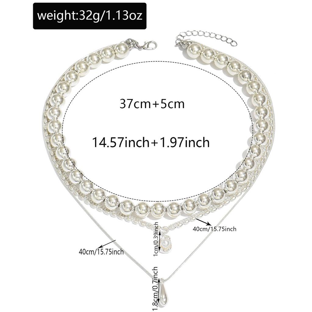 Layered Drop Pendant Necklace Women's Beaded Choker Boho Statement Jewelry Gift