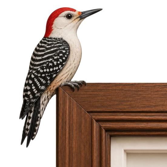 Accents de pièce inspirés par la nature, Décor Topper d'oiseau en bois pour porte, Statuette d'angle de forme adorable, Panneau décoratif en bois fait à la main, Aménagement intérieur de forêt