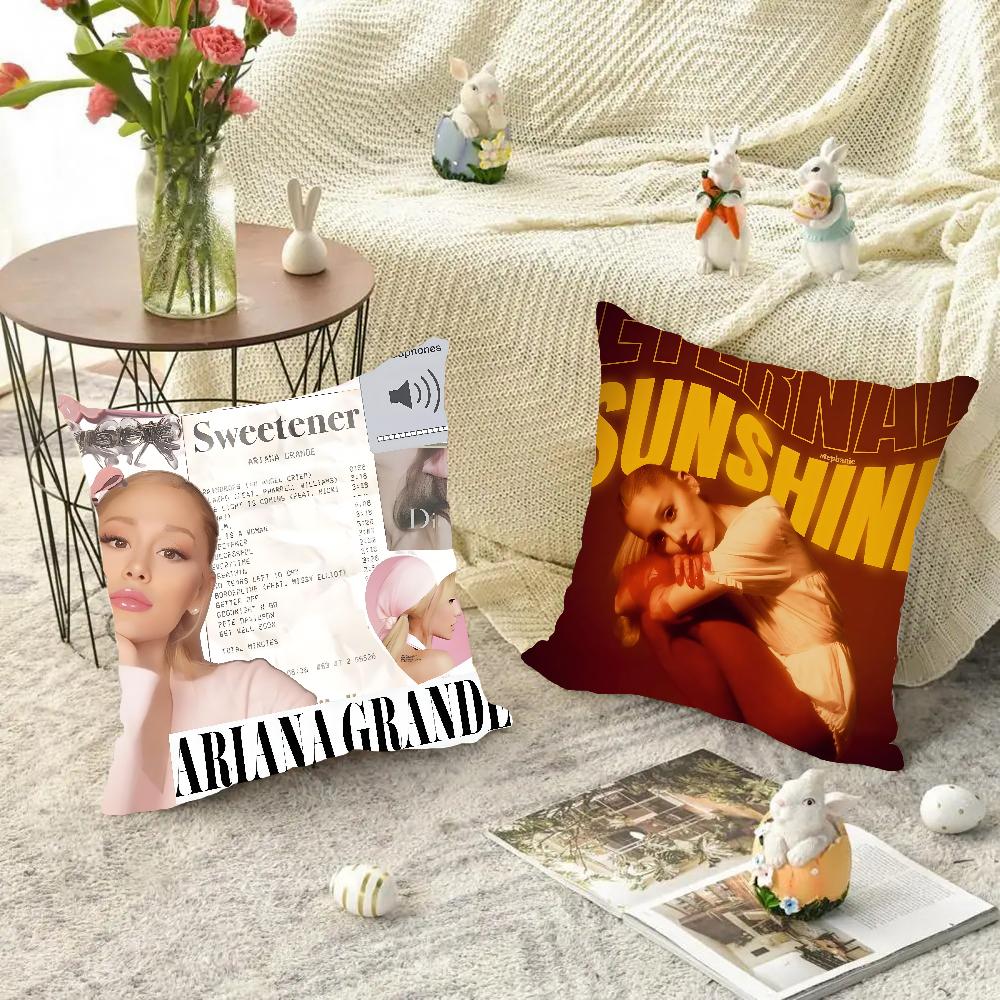 A- Arianas Singer G-Grande Pillow Case Square Pillow Bedroom Sofa Leisure Comfort Cushion Car Living Room Home Decoration