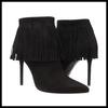 Bottes de cowboy rétro ethniques western pour femme, pointure 42, talons carrés moyens, franges à pompons, bottes hautes jusqu'aux genoux, chaussures d'hiver pour femme