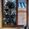 Blumen-Fenster-Sichtschutzfolie Blattmuster Sichtschutzfolie Statisch Haftend Abnehmbar Dekoratives Fensterfolie für Zuhause Badezimmer Küche