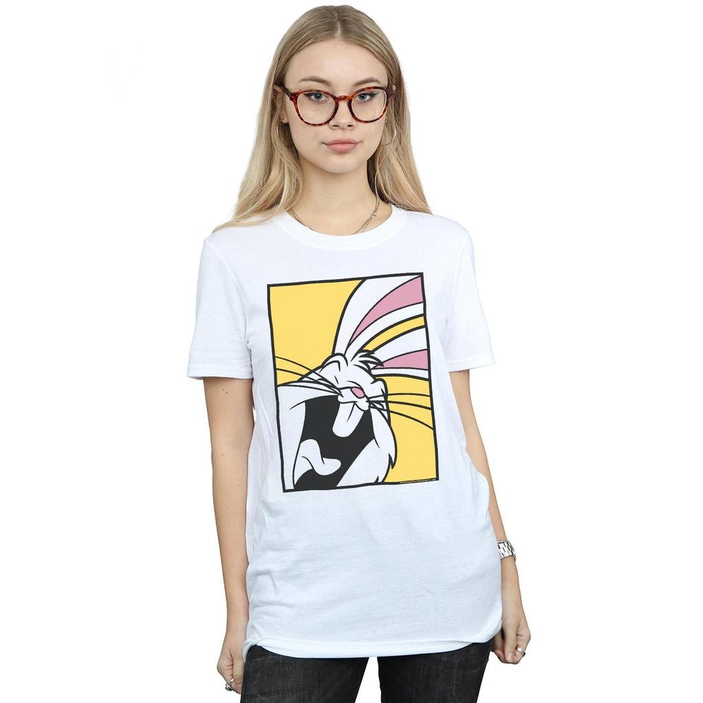 Looney Tunes Womens/Ladies Bugs Bunny Laughing Cotton Boyfriend T-Shirt