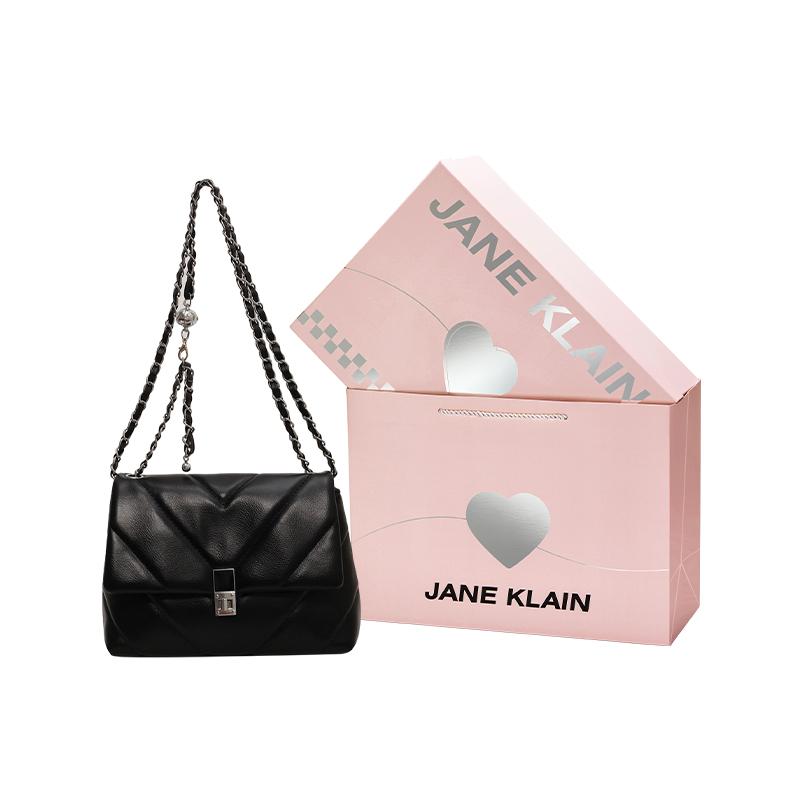 New JANE KLAIN PU Shoulder Bag Regular Women's White/Black JK-BA1606