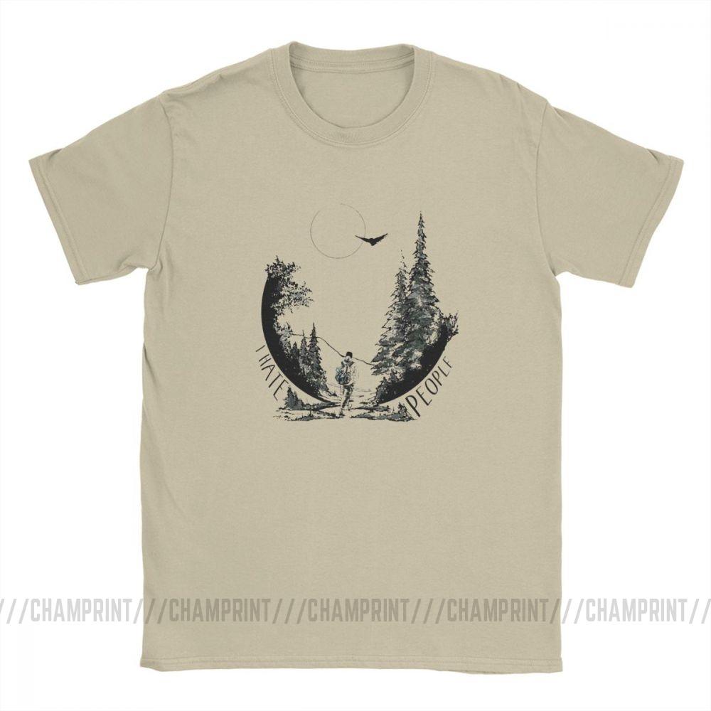 Herren T-Shirts Ich hasse Leute Camping Wandern Liebhaber Vintage Oberteile Wandern Trekking T-Shirts Rundhals