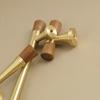 Vintage Look Nordic Cabinet Door Handle in Walnut and Brass for Clothing Storage