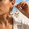 Tropical Fresh Drop Earrings For Women Starfish Shell Crystal Tassel Gold Tone Summer Beach Jewelry