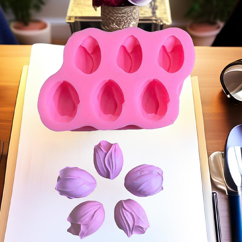 1 Piece Yegesanghua Silicone Mold Tulip Baking Tool Handmade Mold Decorative Silicone Ornament