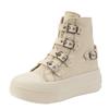 Mode 8CM Kilklackar Sneakers Canvas Skor Dam 2024 Vår Och Höst Ny Mode Alla Casual Tjocka Ventilerande Sula Board Shoes
