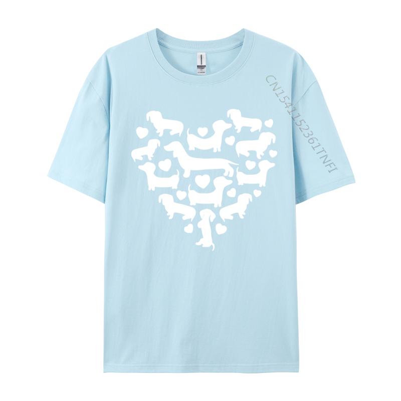 

Leisure Tees Hip Hop Cotton Mens Top Tshirts Funny Dachshund Hearts Valentines Day Tshirt Black Shirt Graphic Tees 4XL