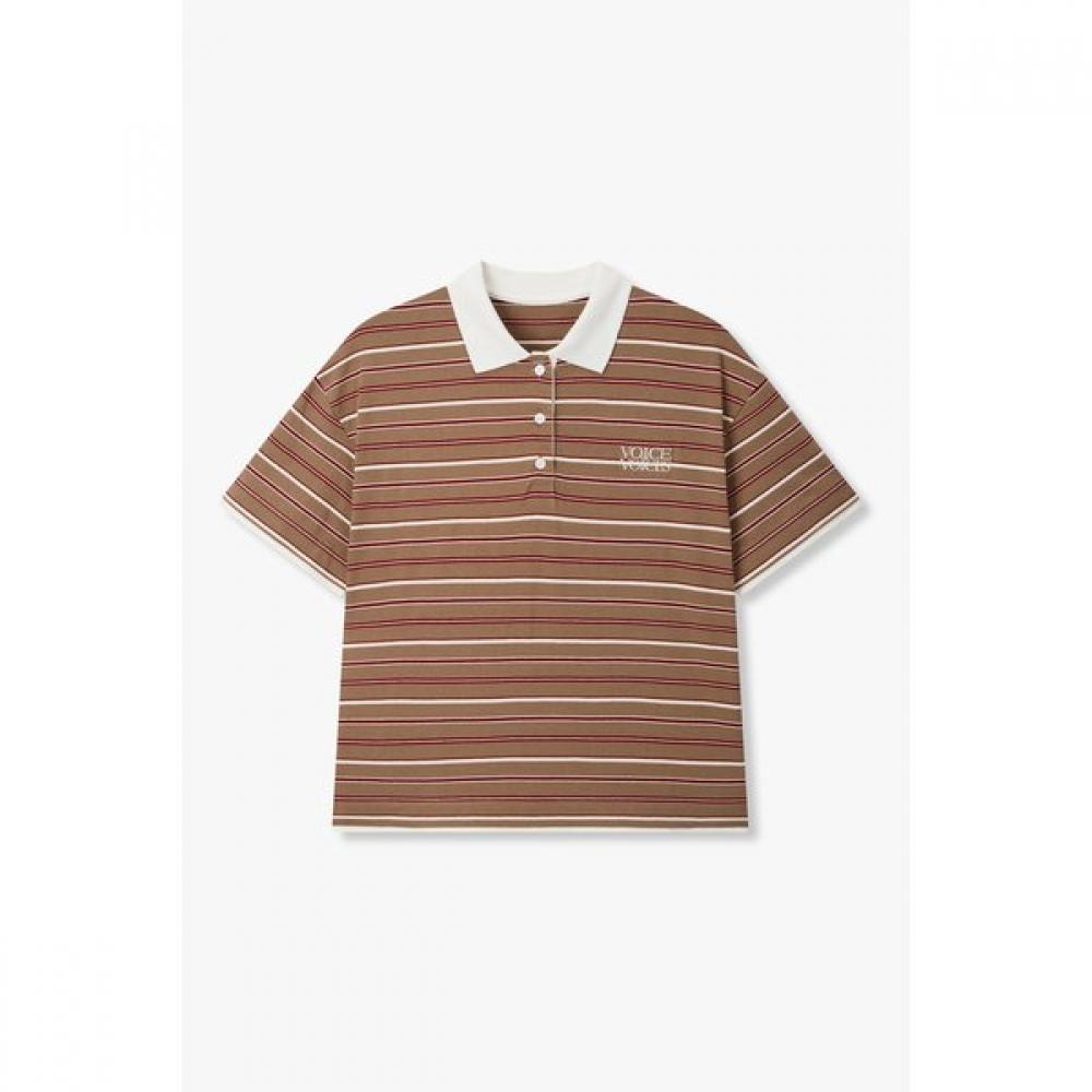 

Vov Woven Mix STripe Collar T shirT 7156340005 navy/S