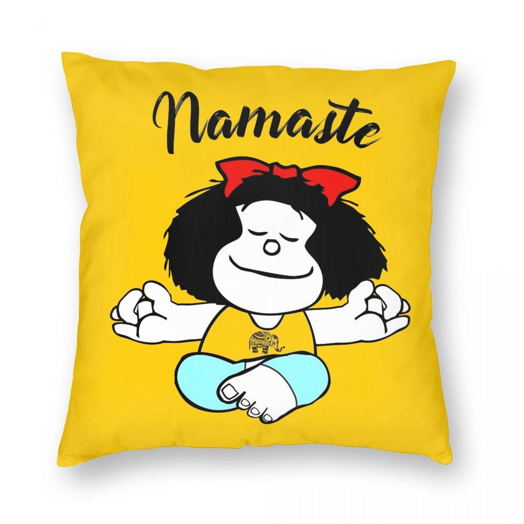 Federa Cuscino Mafalda Cartone Animato Poliestere Stampato Copricuscino Decorazioni Copricuscino da Lancio Casa con Cerniera