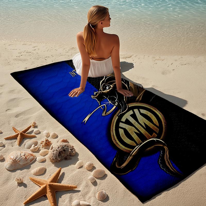 Proof Beach Towel with a Inter Milan Logo1 Pattern - Soft,absorbent,quick-drying,machine Washable - Perfect for Swimming,camping,bathing