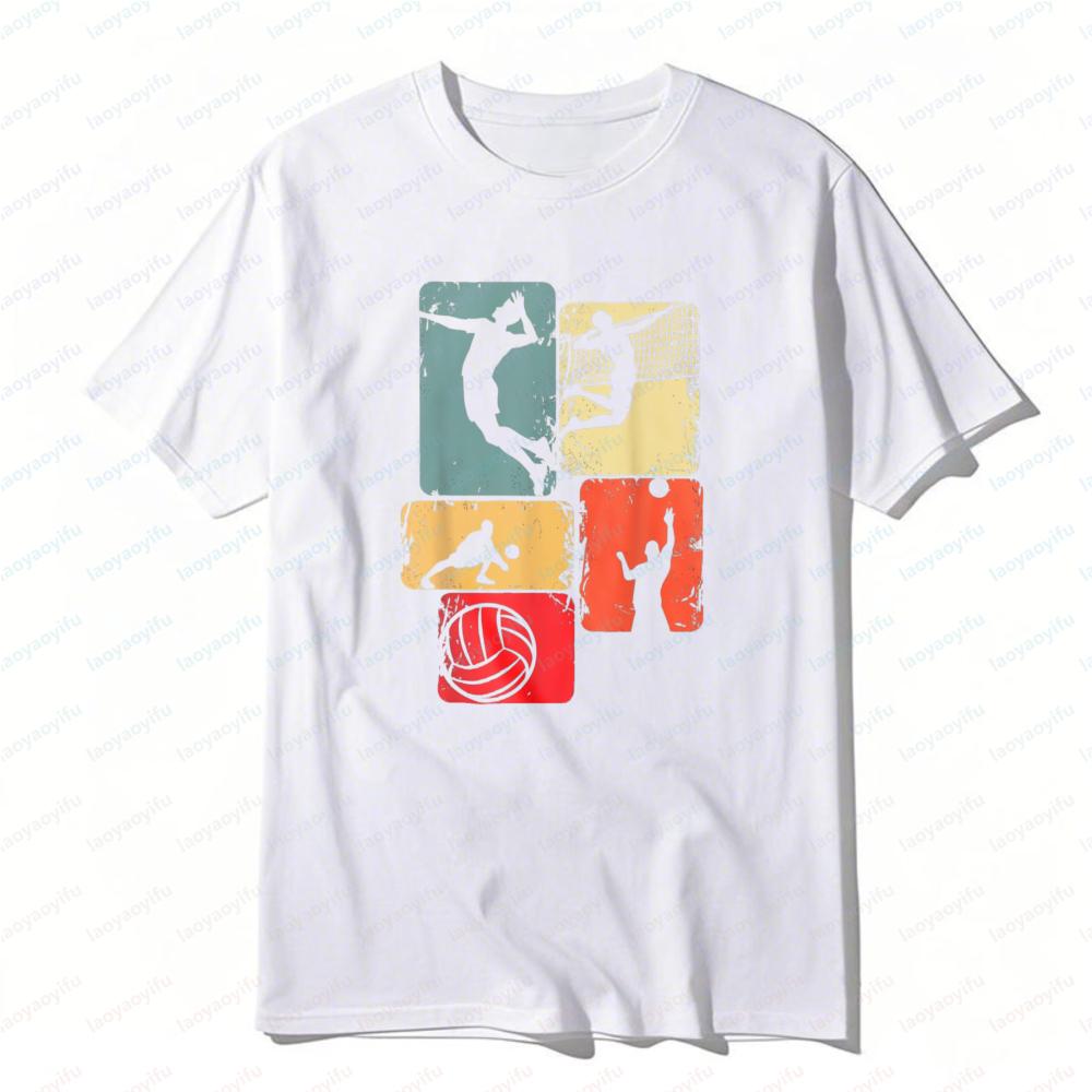 Volleyball Sport Silhouette Printed TShirt Casual Wear Breathable Outdoors Tee Athletic Fashion Women Man Tops Active Lifestyle