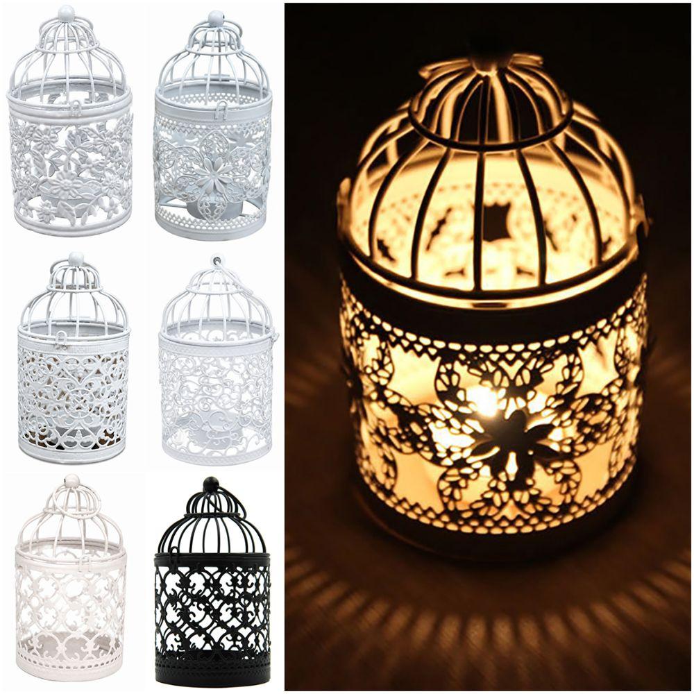 Iron Art Candle Holder Bird Cage Desktop Ornament Craft Wedding Ornament